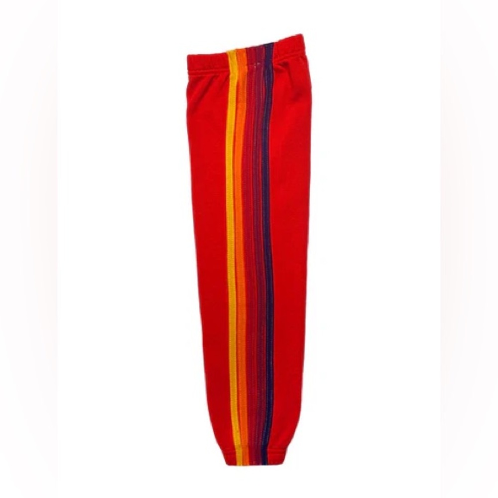 Aviator Nation KID'S 5 STRIPE SWEATPANTS - Track Pants with Rainbow Stripe -EUC